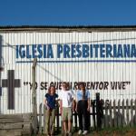 KATHLEEN, JAMES, AND VANESSA IN FRONT OF THE MANDUBI CHURCH BUILDING